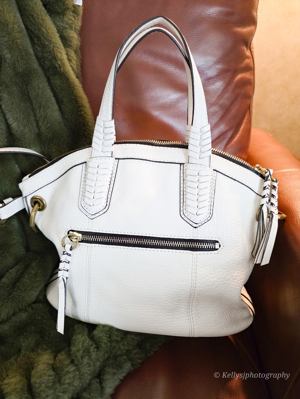 orYANY Cassie Pebbled Leather Crossbody Satchel with Adjustable Strap